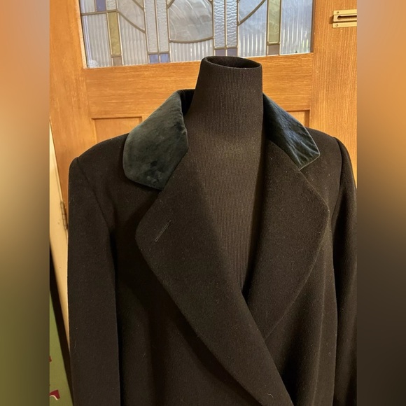 Vintage Talbots Wool Double Breasted Black Overcoat Size 10 Winter Coat - Picture 3 of 11